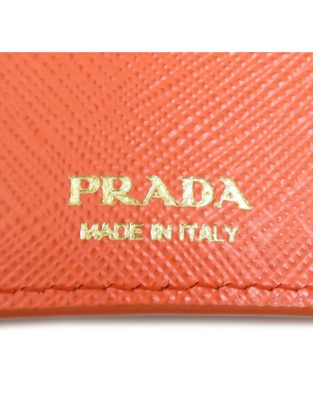Auth Prada Trifold Wallet Orange #280470P16B